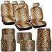 BDK Quality Pro Seat Covers & Floor Mats - Leopard Neon Print Auto Accessories, Universal Fit (Beige)