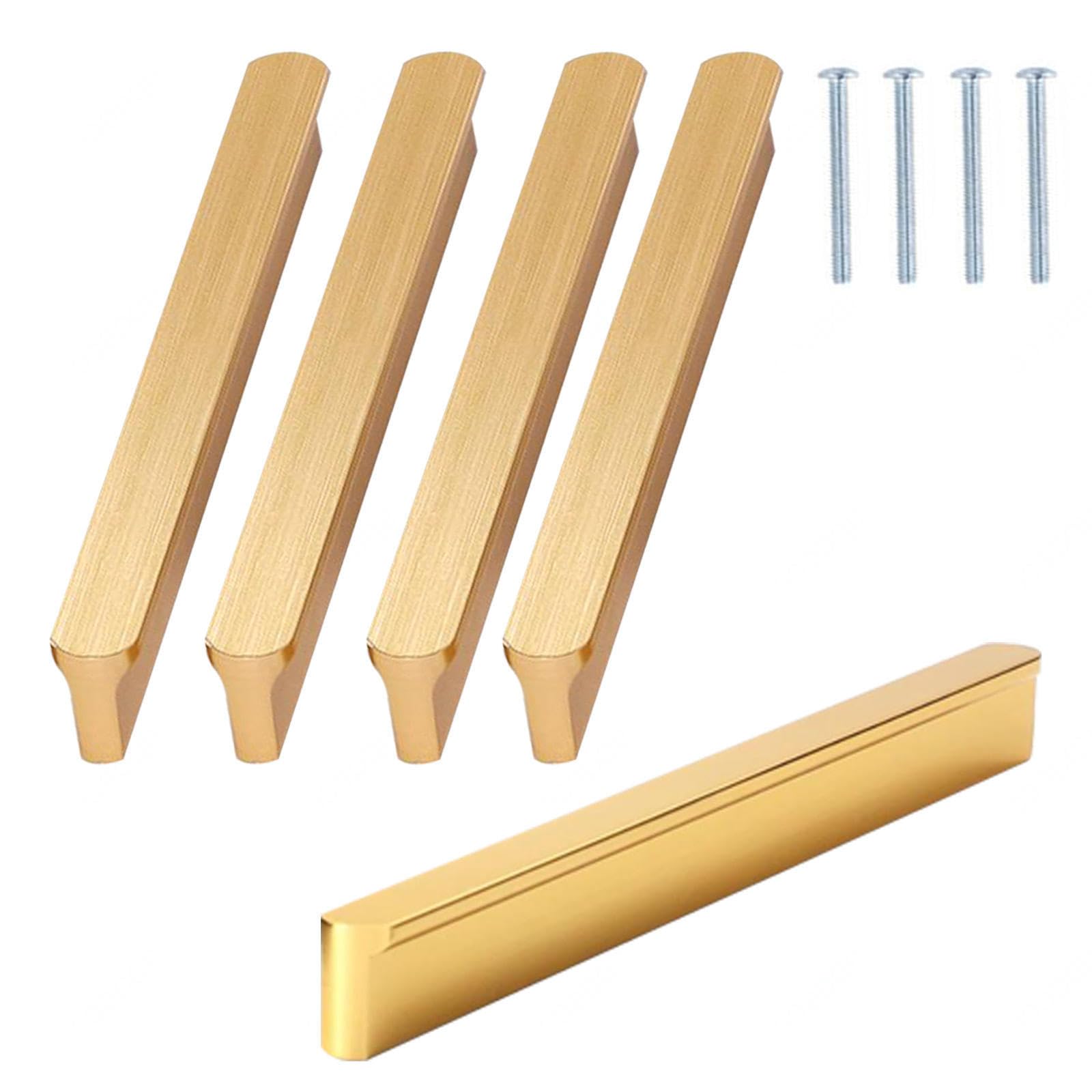 12 Pezzi Maniglia della Porta di Armadi da Cucina 160 Mm, Pomelli del Cassetto Hardware, Manopole per Armadietti in Alluminio Oro, per Decorazione di Mobili, Guardaroba,Quantity:5Pcs-Length:1000mm
