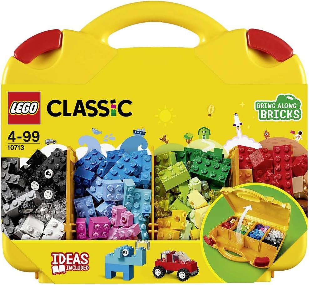 10713 Classic Creative Suitcase, Toy Storage, Fun Colourful Basic Building Bricks for Kids, Multicolor (213 pieces)