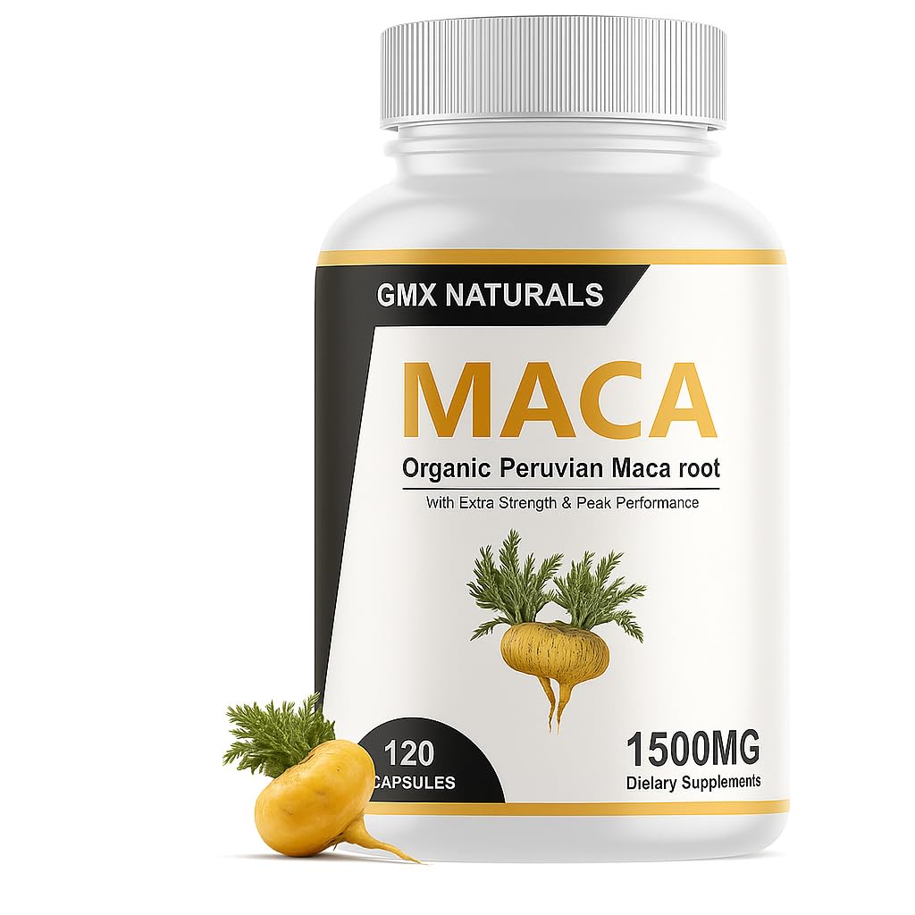 Maca Root Capsules for Women & Men - Black maca Root Extract - 95% Piperine from Black Pepper - Made with Maca Peruana - 120 Count