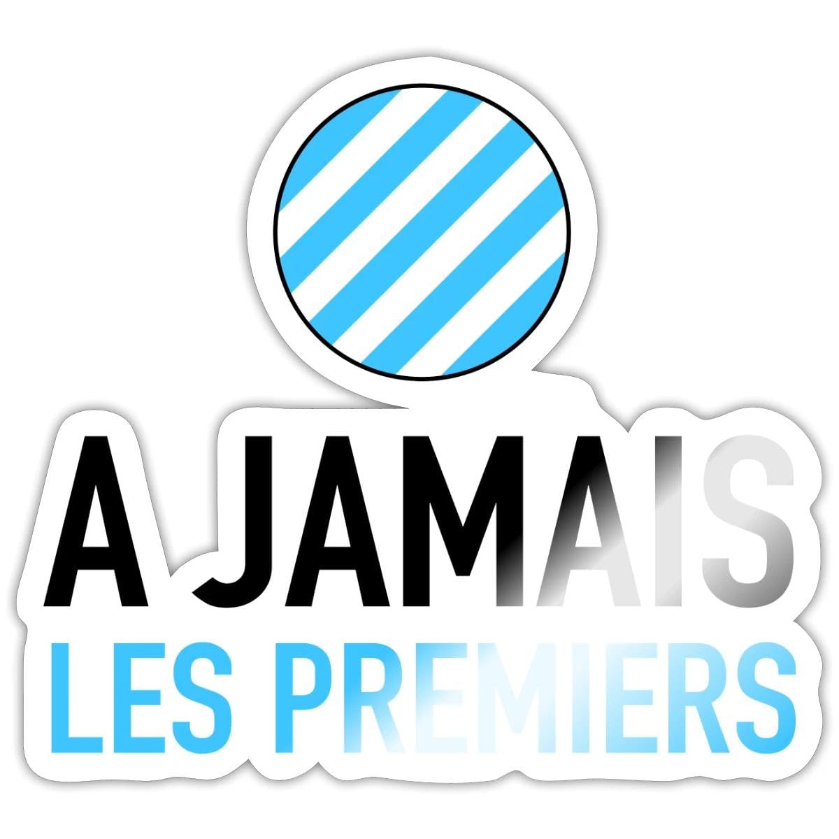 Spreadshirt À Jamais Les Premiers Marseille OM Supporter Autocollant Sticker 10 x 10 cm blanc brillant