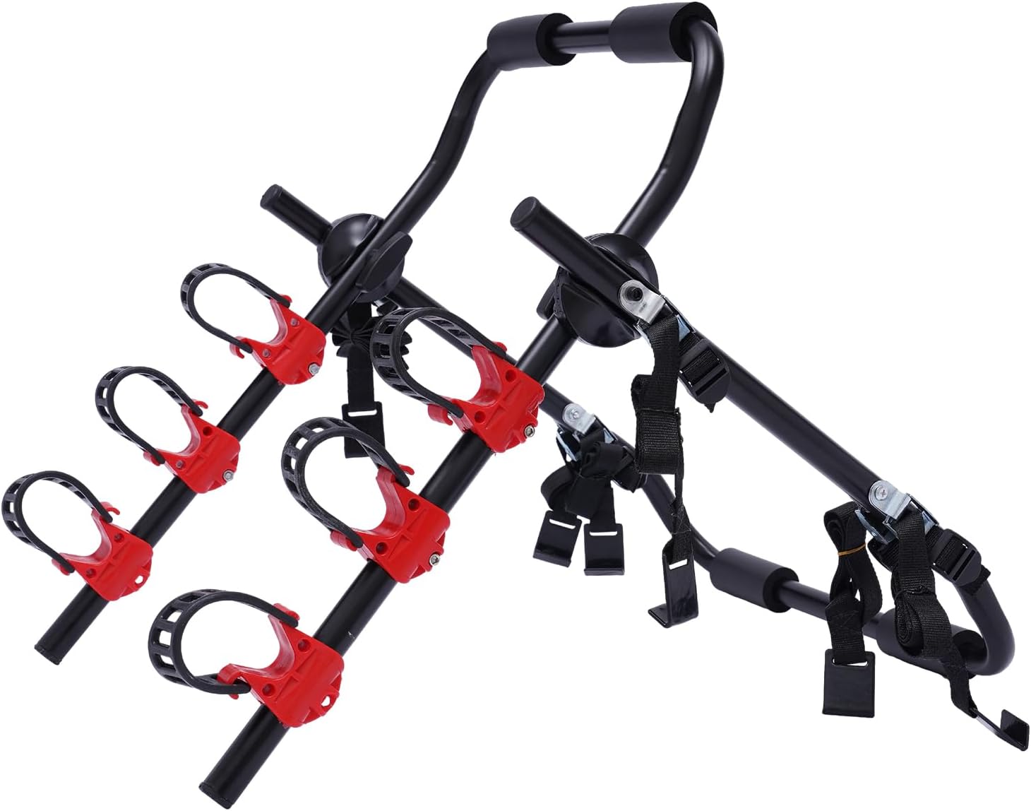 Bike Trunk Mount Rack, Deluxe 3 Bike Carrier Rack, Universal Bicycle Carrier, Foldable Car Bike Rack Trunk Bike Rack, 44.1lbs Load Capacity, for Cars Trucks SUV Minivans