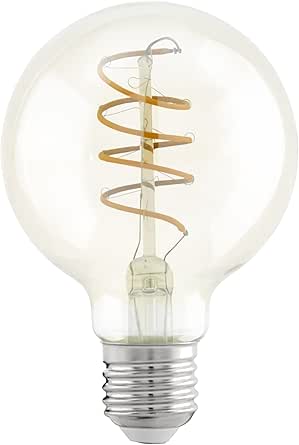 EGLO E27-lamp, dimbaar, spiraal-ledgloeilamp, vintage lamp voor retroverlichting, 8 watt (komt overeen met 60 watt), 806 lumen, warmwit, 2700 K, Edison-lamp A60, diameter 6 cm