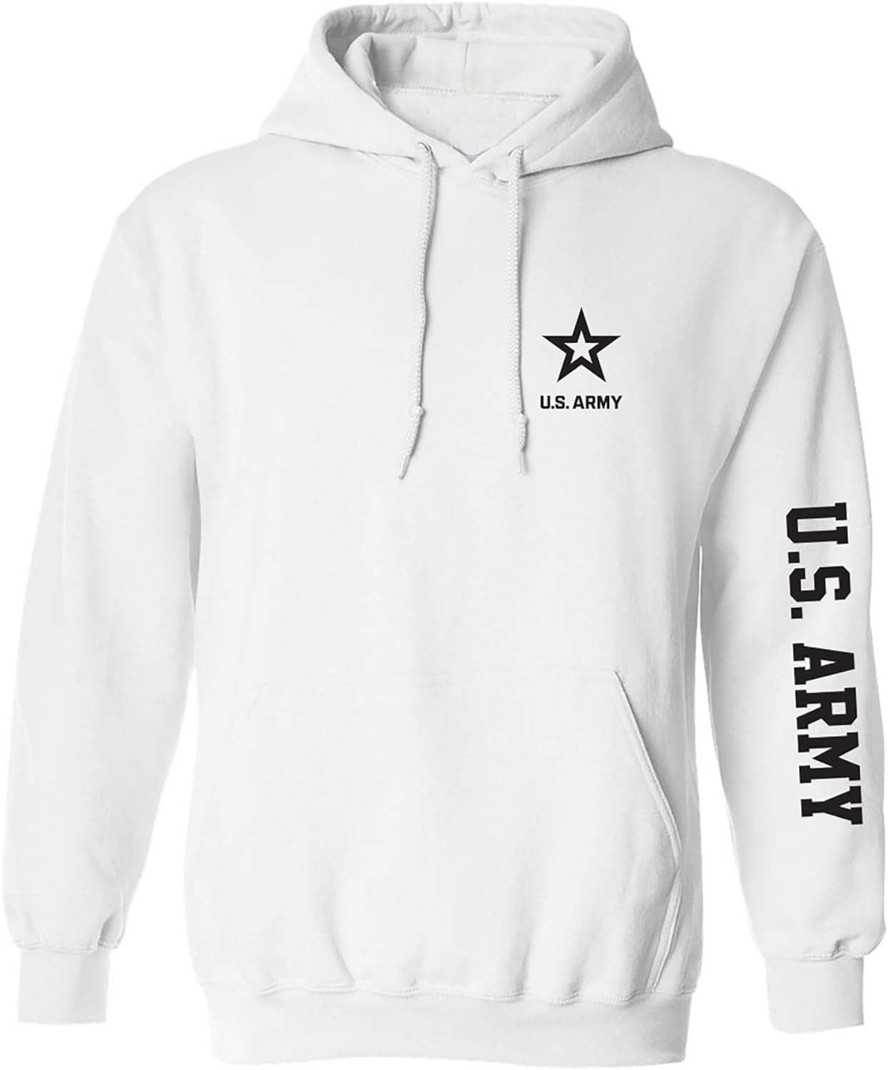 zerogravitee U.S. Army Black Sleeve Print Adult Hooded Sweatshirt