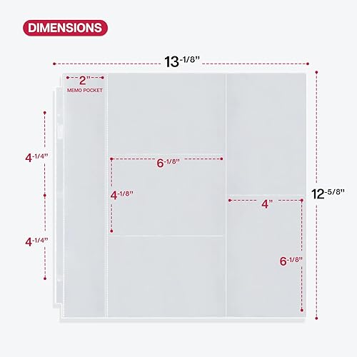 Miniatura 7 de Dunwell Páginas de repuesto para álbumes de recortes de 12 x 12 pulgadas (paquete de 25) 1 bolsillo súper pesado y (4 x 6 mezcladas, 25 unidades)