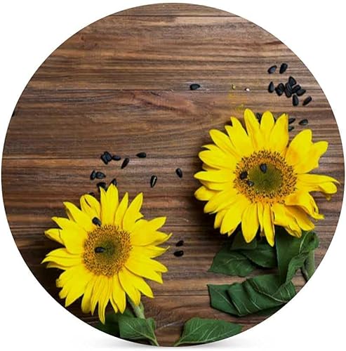 Miniatura 3 de Posavasos con diseño de girasoles para bebidas, base de corcho, cerámica, 6 unidades, para café, tapete absorbente de flores, tazas amarillas,