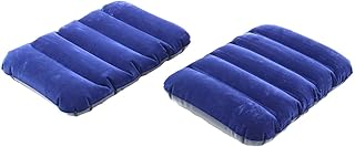 bremone Rubberized Cotton Small Squared Travel Flocked Fabric Air Pillow, Compact, Comfortable and Inflatable, Used for Neck & Lumbar Support, Camping and Hiking-picture-14
