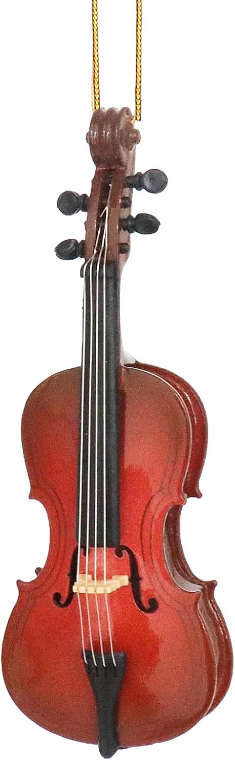 4.69" Wooden String Miniature Cello Hanging Ornament Mini Musical Instrument Replica Music Birthday Gifts Holiday Tree Home Decoration Display Ornament Model (4.69" Cello) - Image 5