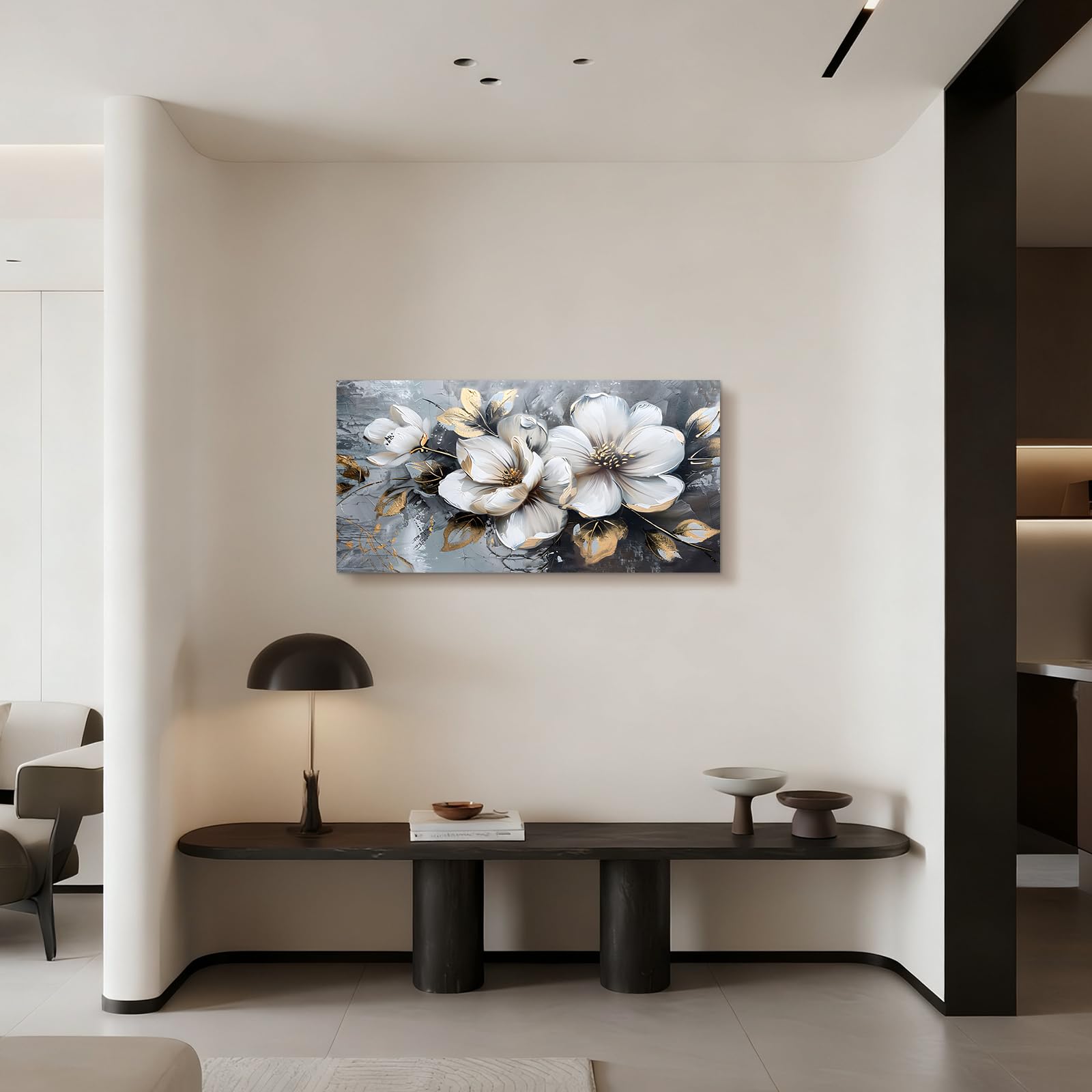 JHHUAMO Tableau Decoration Murale Salon Fleur Feuille Chambre 50x100 cm
