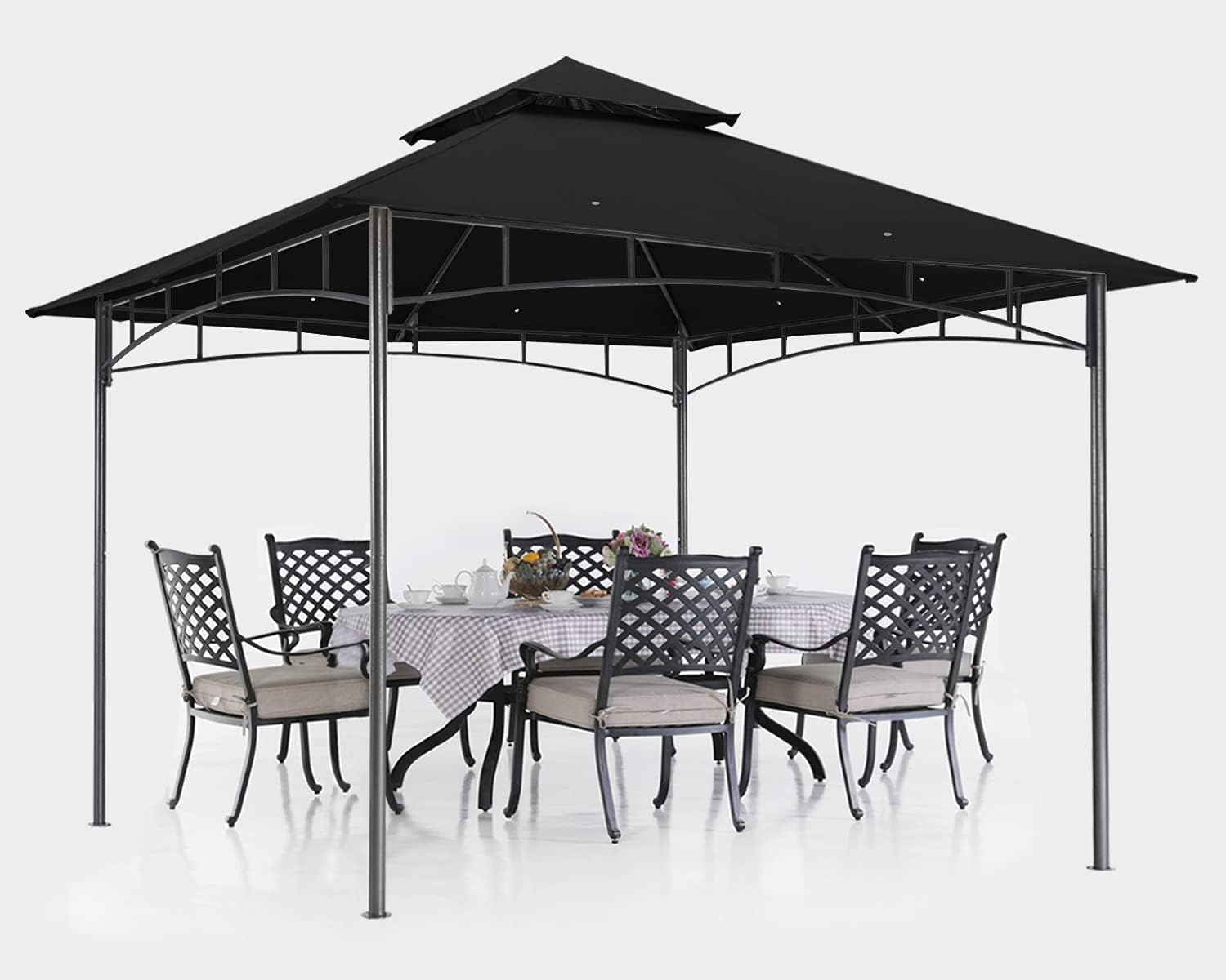 ABCCANOPY Gazebos for Patios 8x8 - Outdoor Steel Frame Gazebo for Lawn Backyard Garden Deck (Black)