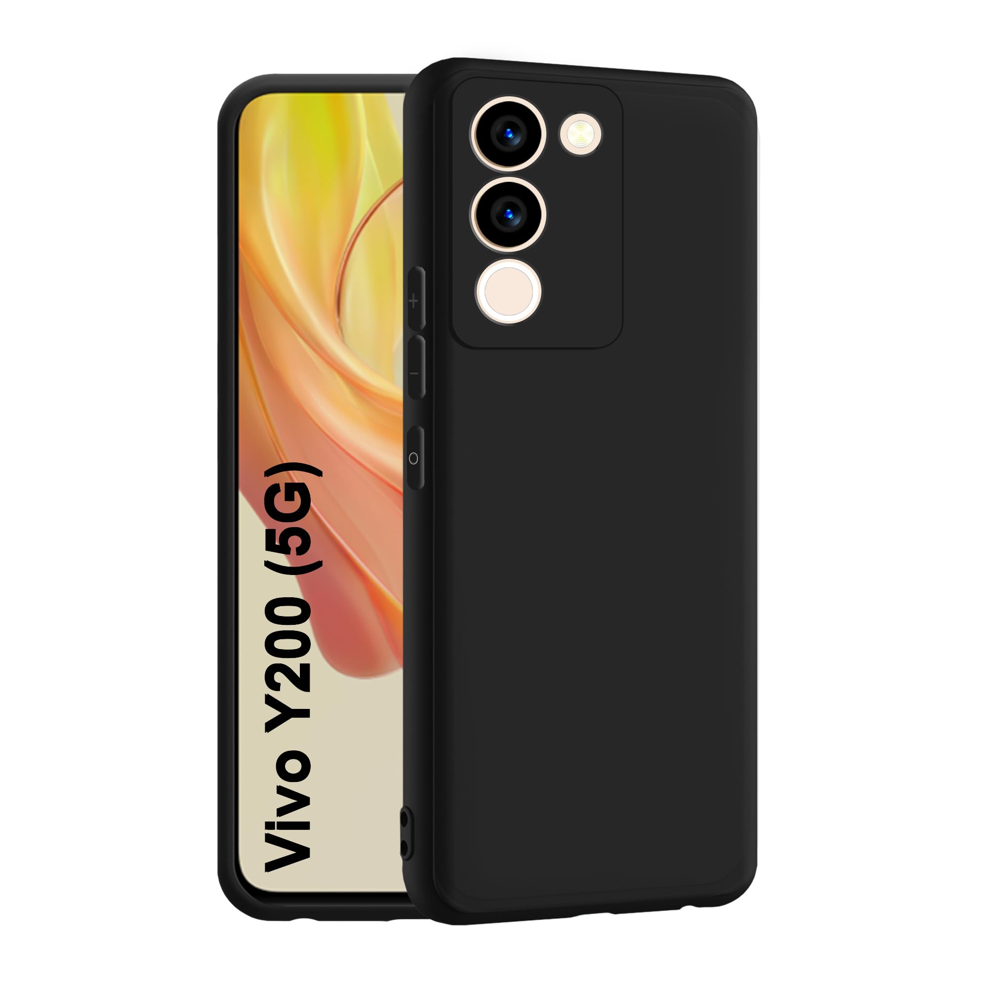 CEDO Vivo Y200 (5G) Back Cover | Camera Bump Protection & Inner Velvet Fabric Lining | Ultra Slim Matte Soft Rubberised Case Cover (Black) (B0CM9FSKW9) Amazon Price History, Amazon Price Tracker