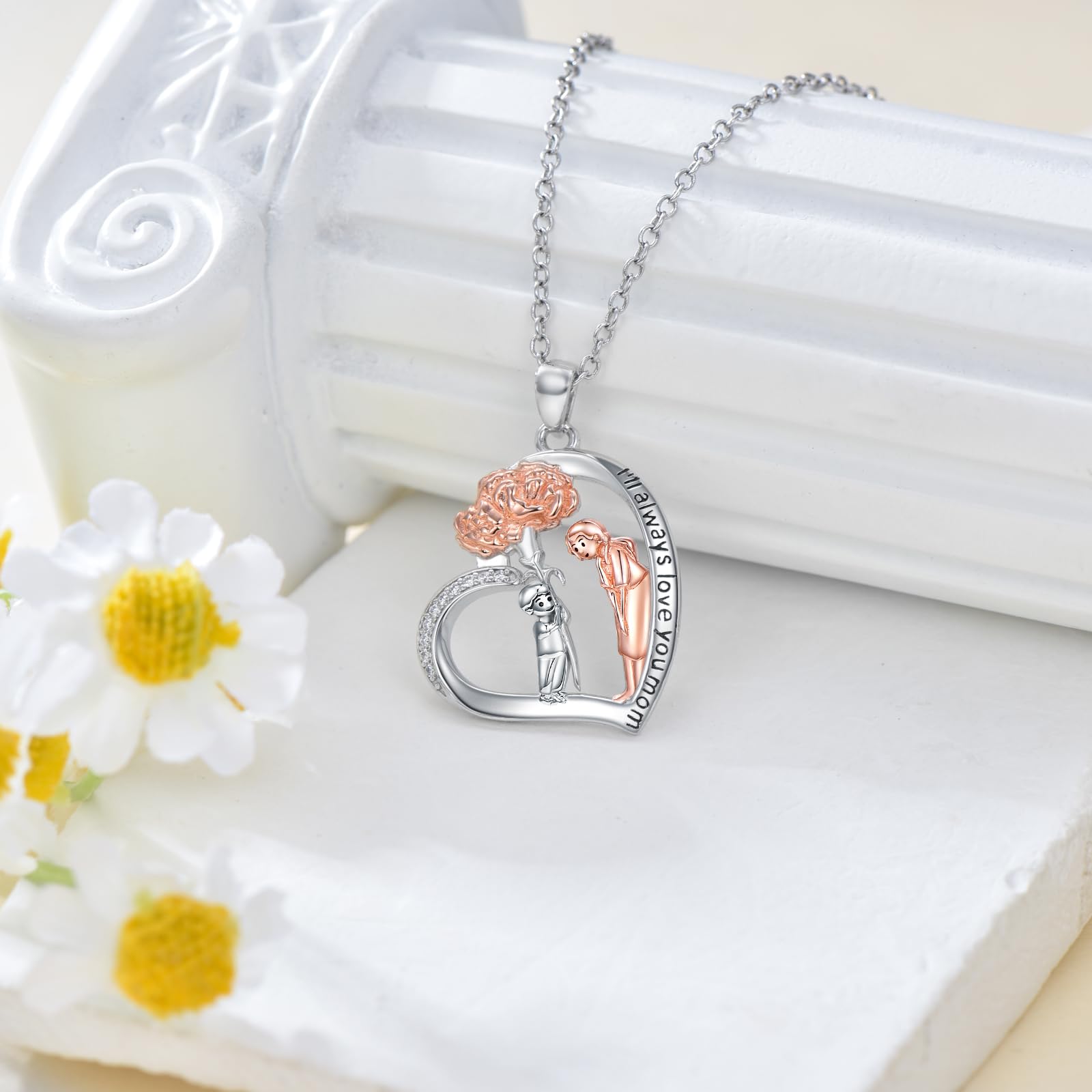POPLYKE Elefant/Capybara/Otter Halskette für Frauen Sterling Silber Mom Halskette Muttertag Schmuck Geschenk für Frauen