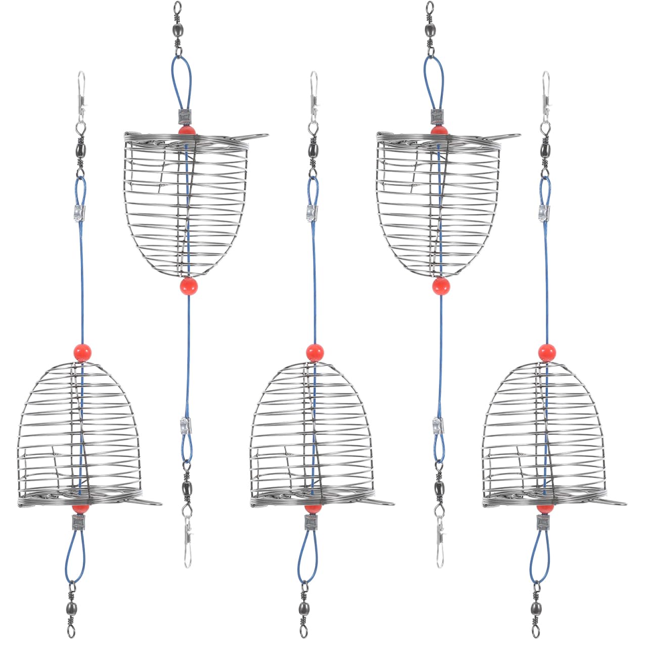 Balacoo 5pcs Fishing Bait Cage Feeder, Stainless Steel Coarse Lure Feeder for Carp Fishing Equipment