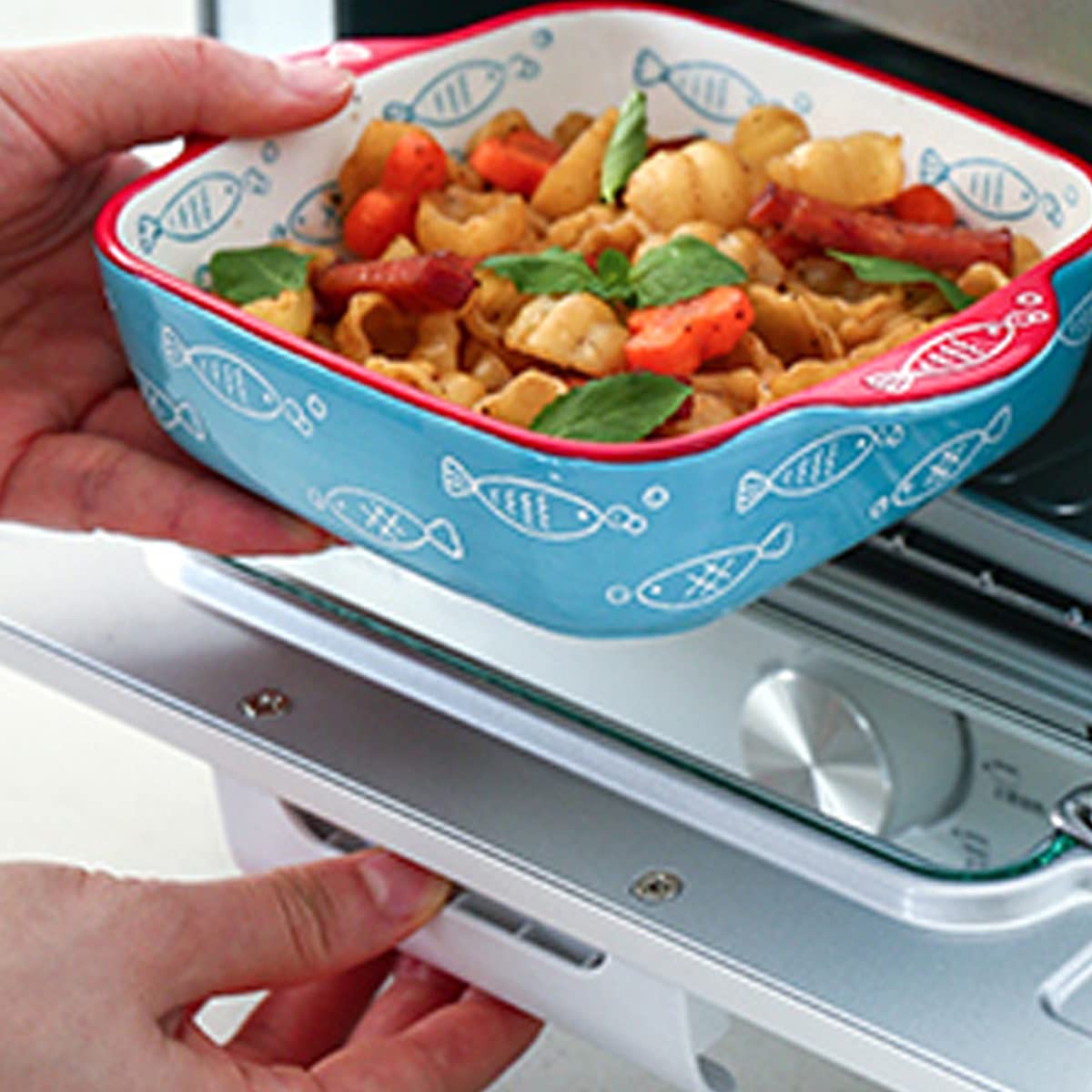 Pieczona lasagne, Zestaw ceramicznych naczyń do pieczenia Porcelanowe naczynia do pieczenia Prostokątny zestaw naczyń do zapiekania Formy do lasagne Formy do pieczenia, zestaw 2 sztuk(10.5inch)