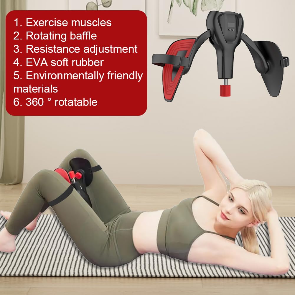 Allenatore per Cosce, Rotante 360° Allenatore Pavimento Pelvico con Contatore, per Uomini e Donne, da 0 a 50 kg, Resistenza Regolabile Interna Della Coscia, Attrezzo per Glutei e Interno