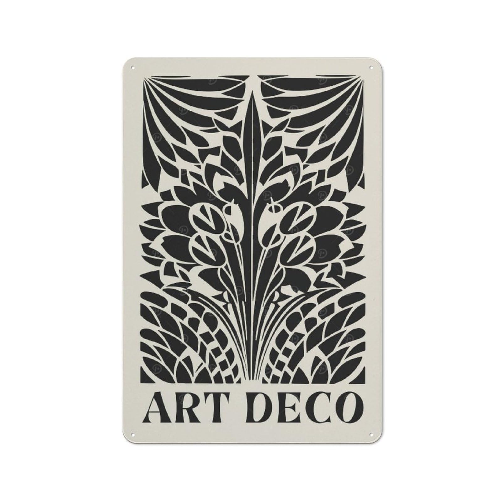 Junmoney Style-18 Art Deco Floral Vintage Tin Sign 30X20cm For Café Or Home Bar, With Clear Vintage Wall Decor Character