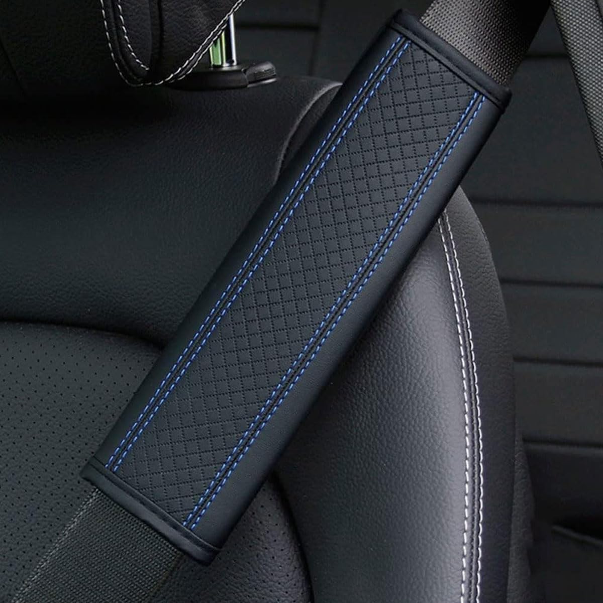 Msmdg C/Black-Blue 2 Ps Ar Seat Belt Pads For Renault Alaskan/Alpine/Arkana/Austral/Aptur, Breathable Soft Omfortable Seat Belt Shoulder Pads Protetor Pads,