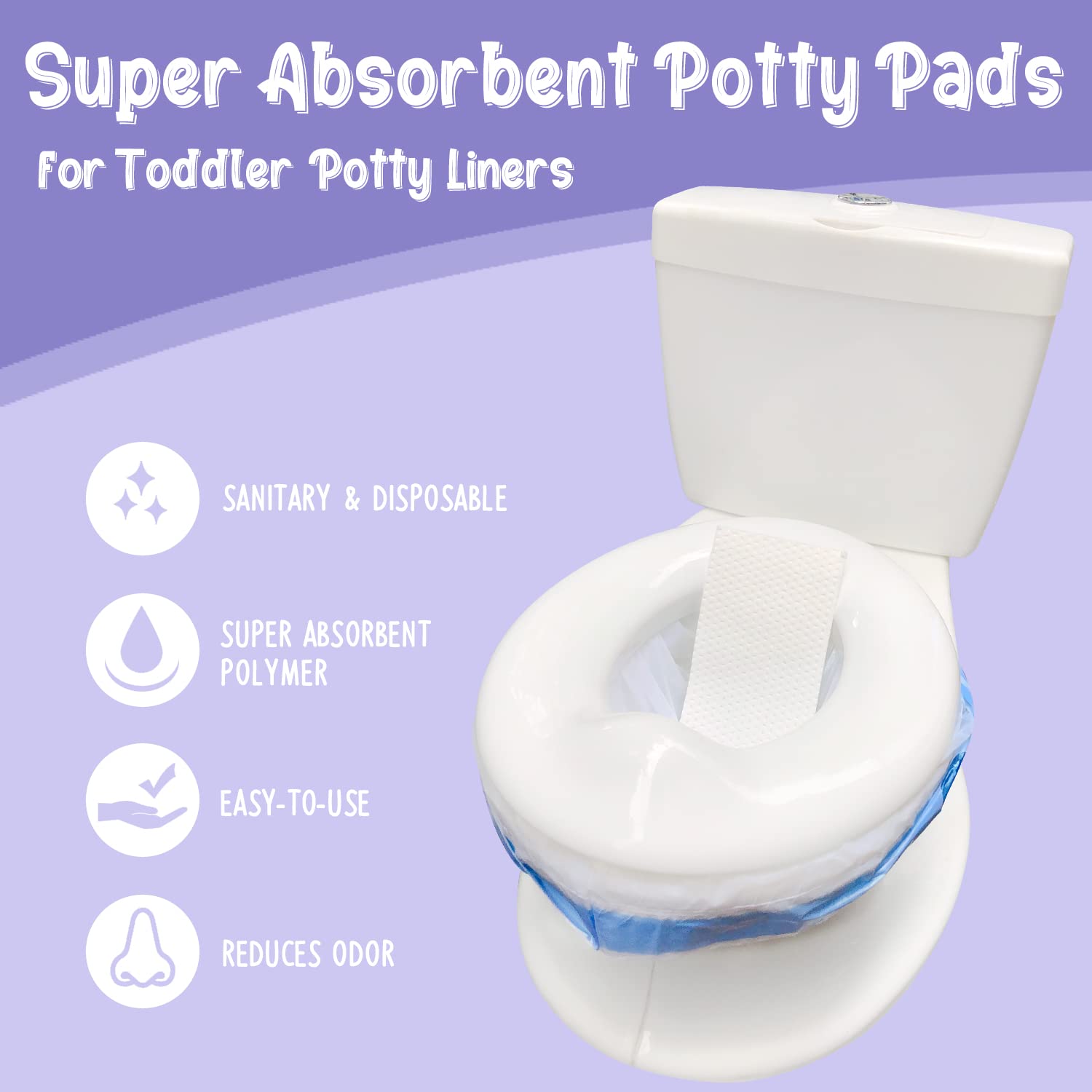 Almohadillas absorbentes desechables para niños de viaje, bolsa de repuesto para inodoros de niños pequeños, portátil, de acción rápida, absorbente, se adapta a todas las bolsas de viaje para