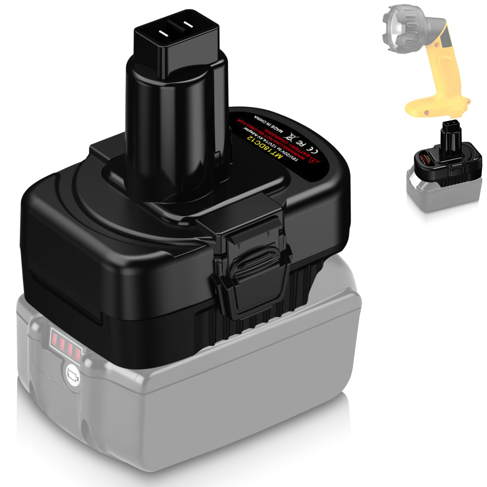 Adattatore Batteria USB Per DeWalt 18V, Power Bank Con Luce LED E Porta CC - Taingwei