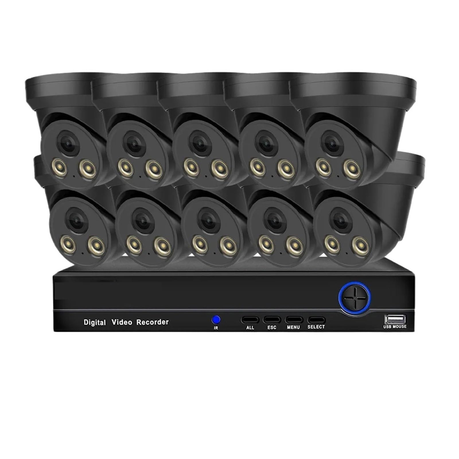 System Kamer Bezpieczeństwa 8MP 4K 8CH POE NVR Zestaw Nagrywający Dźwięk Zewnętrzny Kolorowy Monitoring Wideo W Nocy Kopułkowych IP(1T,8pc)