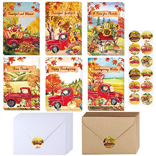 Cartes de vœux vierges automne lot de 120 pièces style aquarelle pour fête de récolte