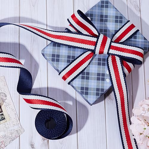 GORGECRAFT 5m Tricolor Ribbon Cotton Webbing Strap Black White and Red Stripe Grosgrain Ribbon Double Face Polyester Colorful Ribbon for Crafts DIY Gift Package Wrapping Clothing Accessories - Image 4