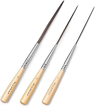 Pennelli Liner Extra Lunghi - Set di 3 Pennelli Artistici in Pelo di Bue per Riempire gli Angoli, Segnare, Contornare e Rifinire i Bordi | Pennello Rigger, Ideale per Acquerello, Acrilico e Olio