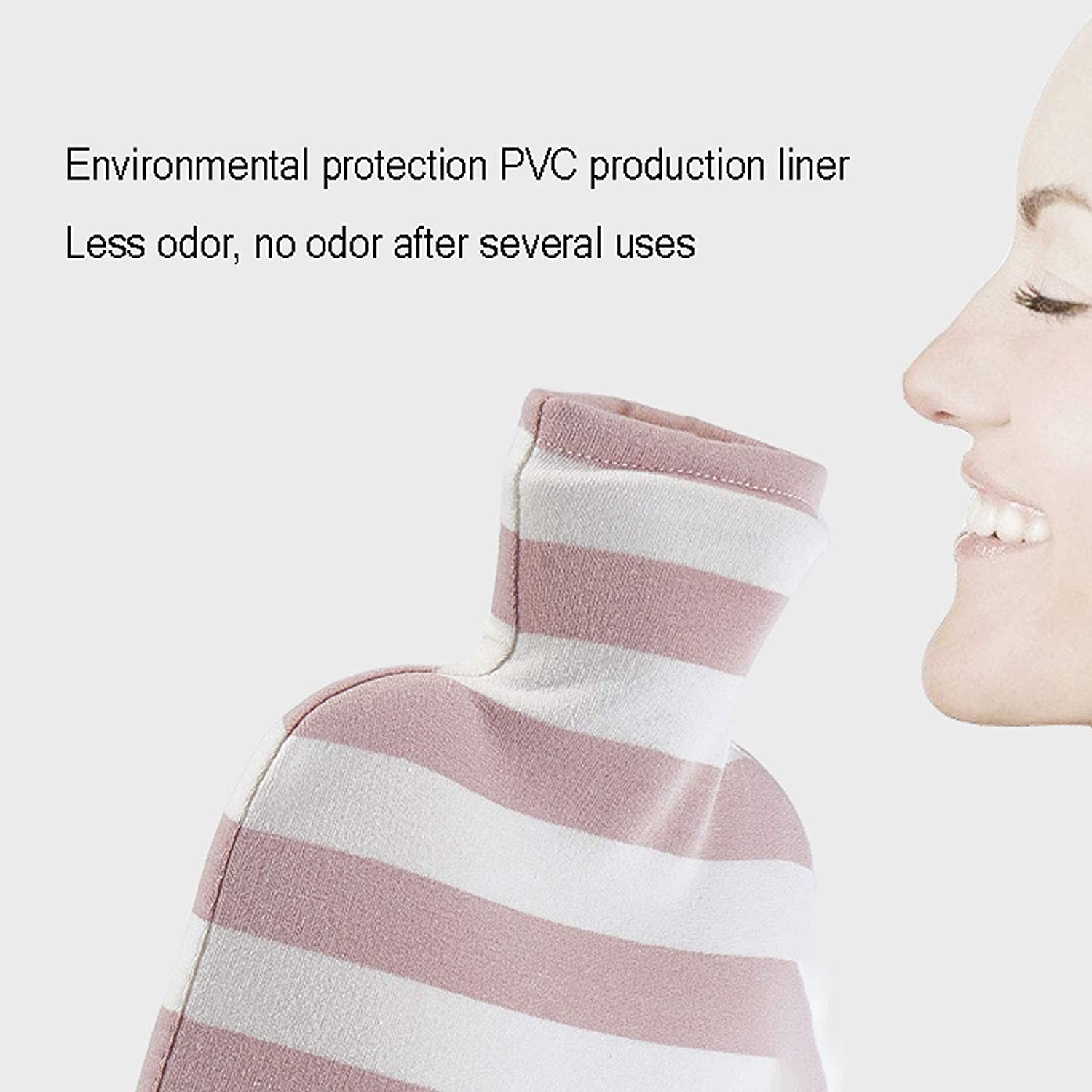 Bolsa Agua Caliente para Calentar Manos Botella De Agua Caliente De Gran Capacidad con Tapa Suave, Botella De Agua Caliente para Cuello Y Hombro Botella De Agua Caliente(Gray)