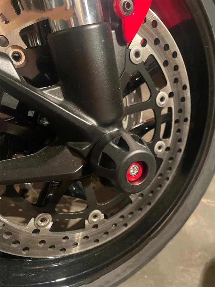 Motorrad Vorne Hinten Gabel Rad Achse Slider Pad Schützen Für DUCATI V2 2025 Für Panigale Für Streetfighter Für Multistrada V2S(F-R Red)