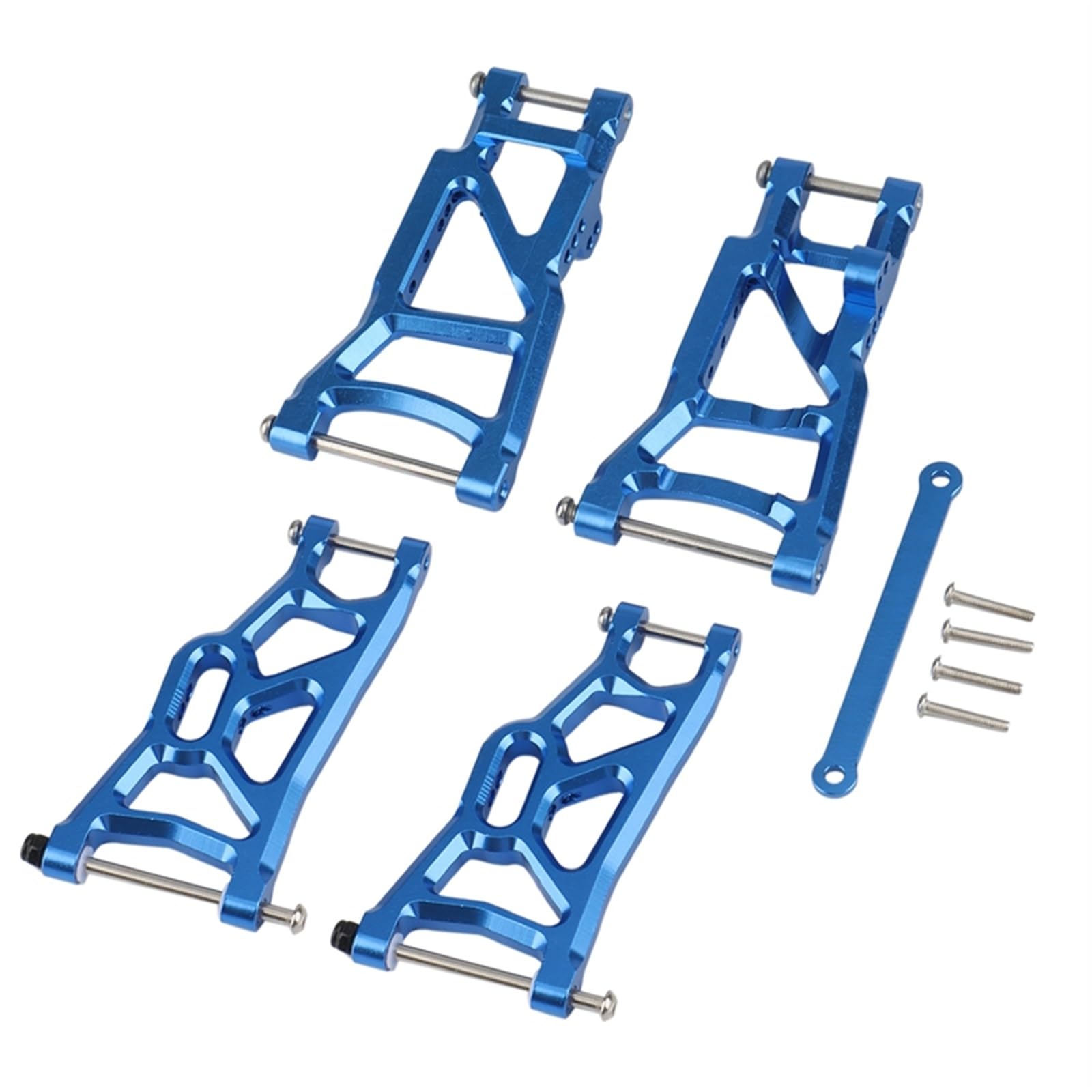 Metalowe przednie i tylne wahacze zestaw drążków kierowniczych 1/10, dla Traxxas, 2WD Slash 2555 3631 2532 Łącznik wahacza zawieszenia samochodu RC(Blue)