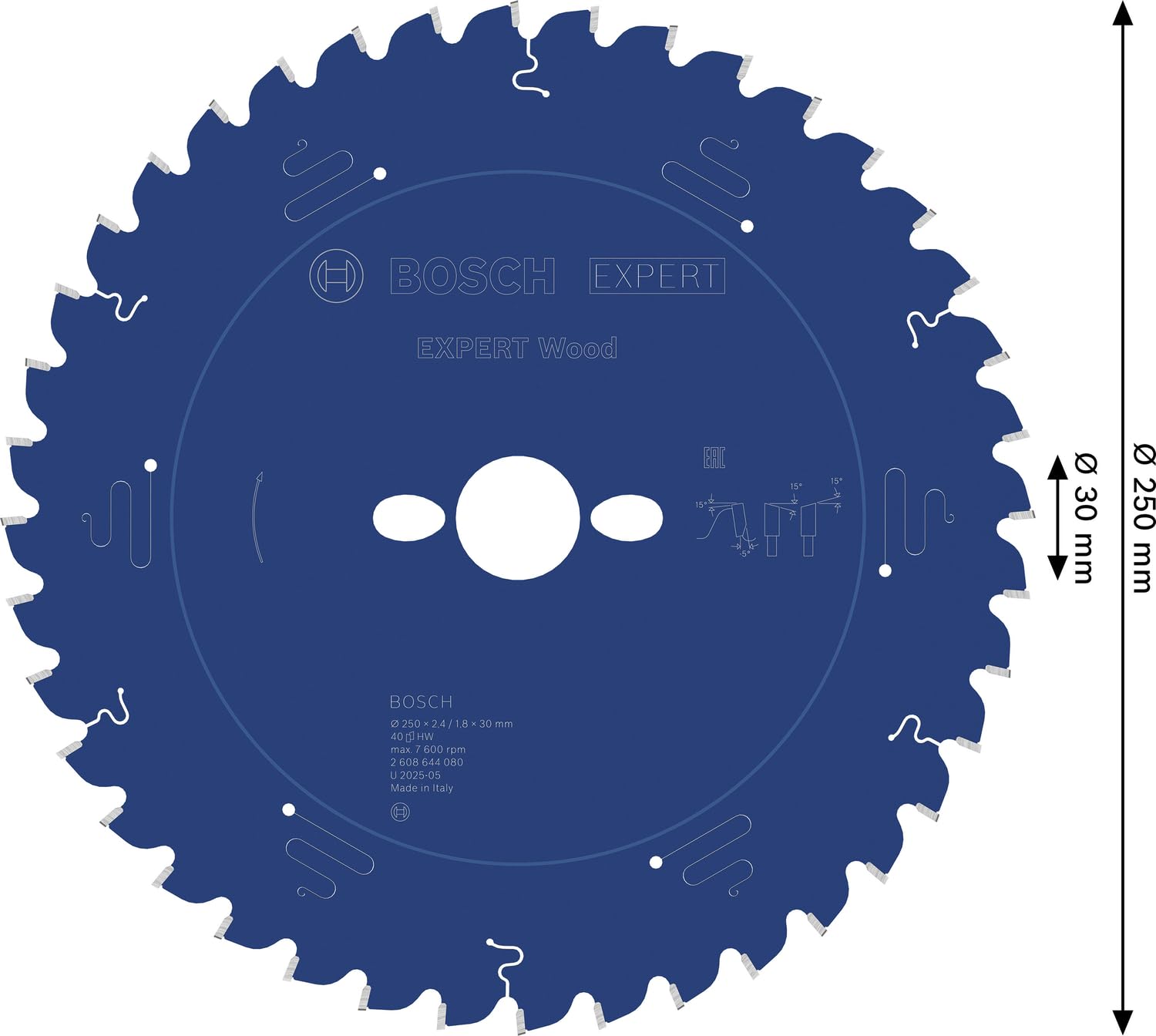 Bosch 1x Lame de scie circulaire filaire EXPERT Wood pour scies à onglets