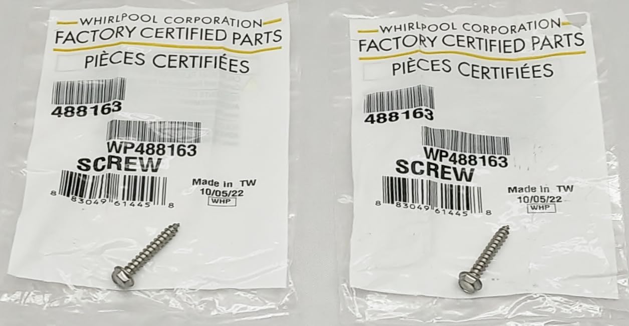 487534 Refrigerator/Appliance Screw - New - Set of Two (2) - Genuine OEM - AM 1-3-5