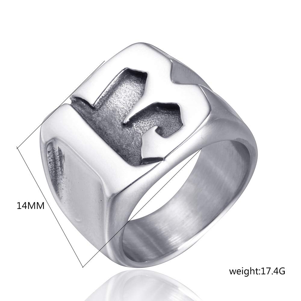 Joint torique en acier inoxydable, Bague, De Motard Luky Numéro 13 for Hommes, Ton En Acier Inoxydable(Q)