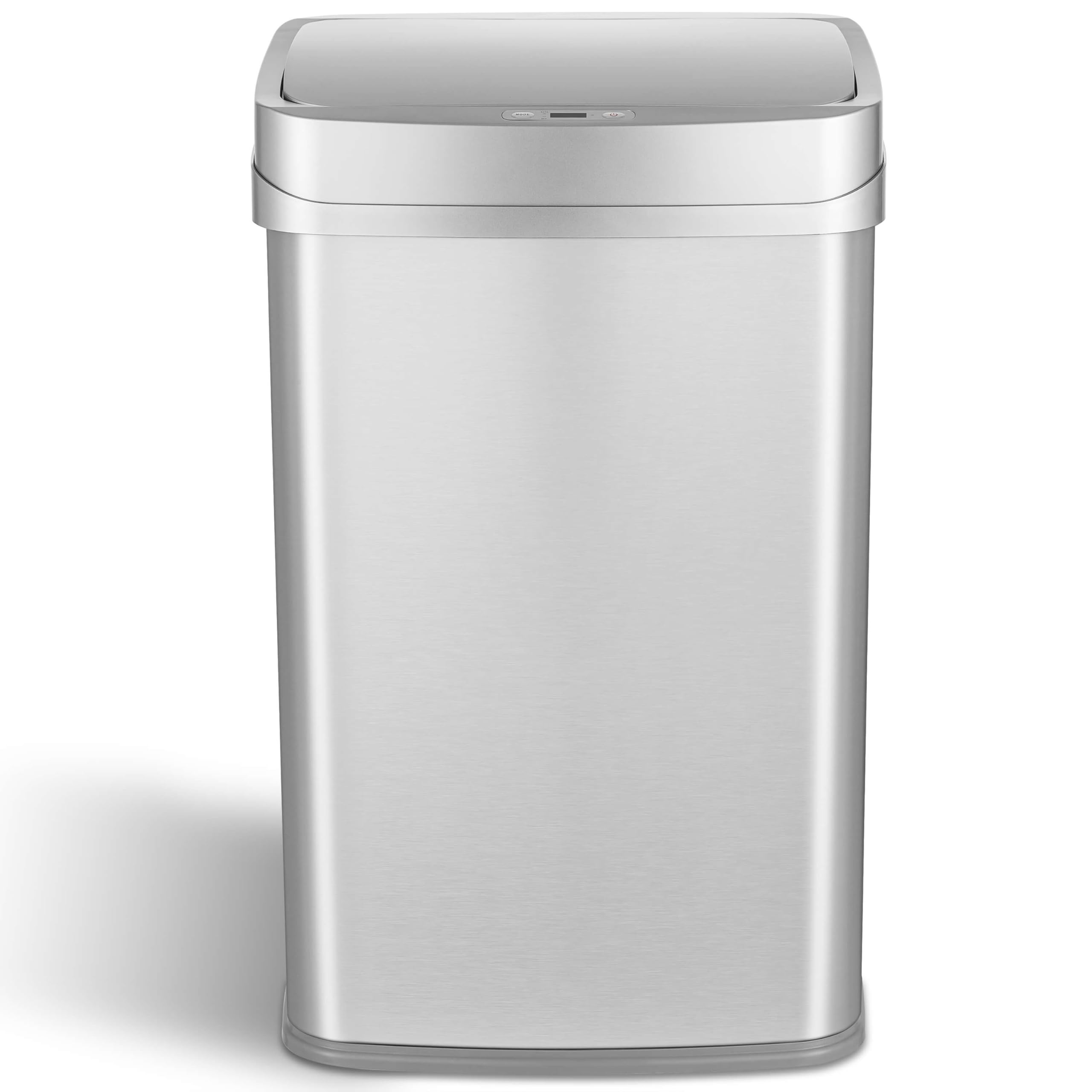 Automatic Motion Sensor Trash Can Stainless Steel Kitchen Garbage Bin Soft Close Lid Silent Operation Smart Waste Container