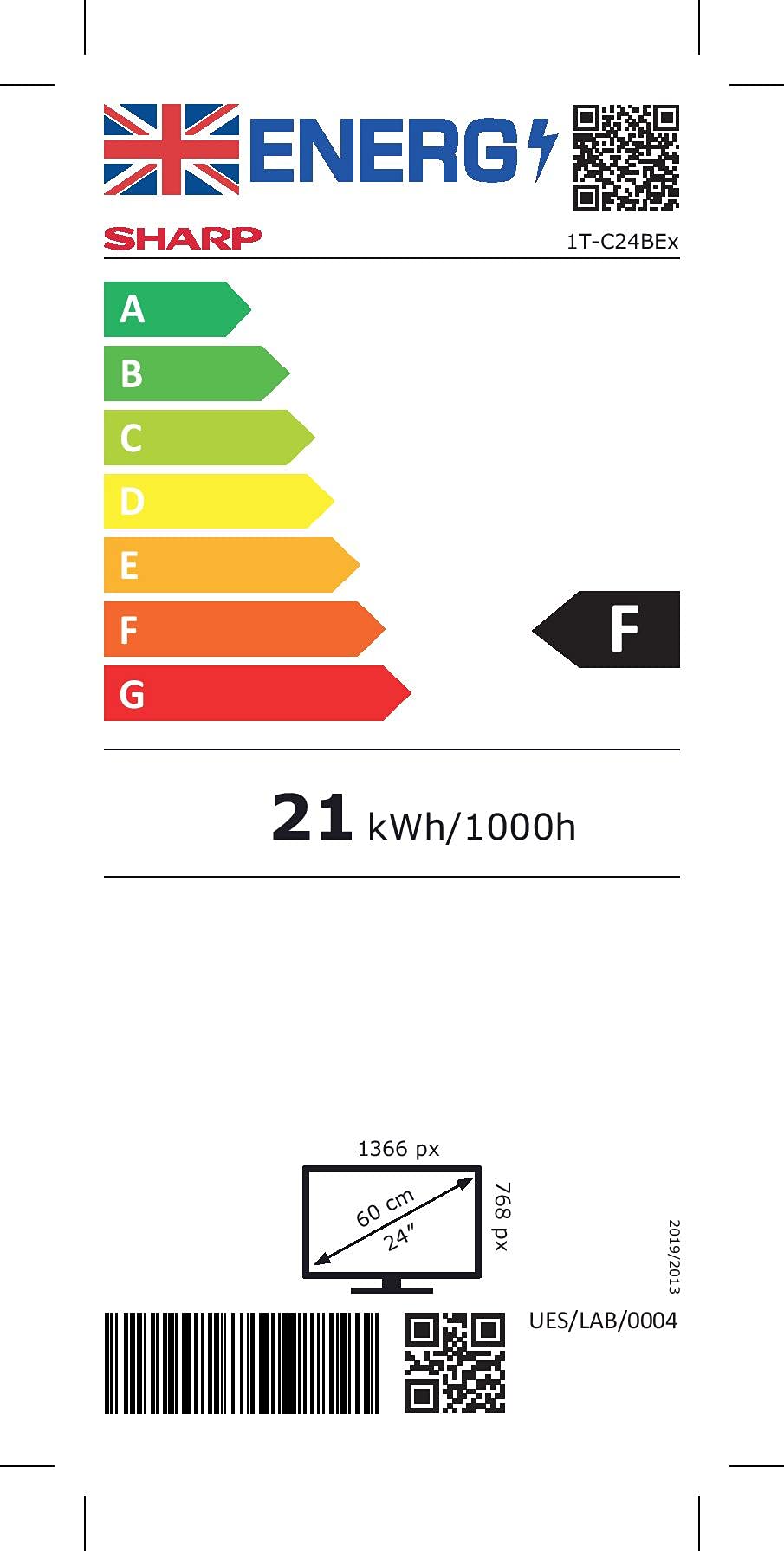 Sharp 1T C24BE0KR1FW 24 Inch Smart TV, HD Ready LCD Display with DTS