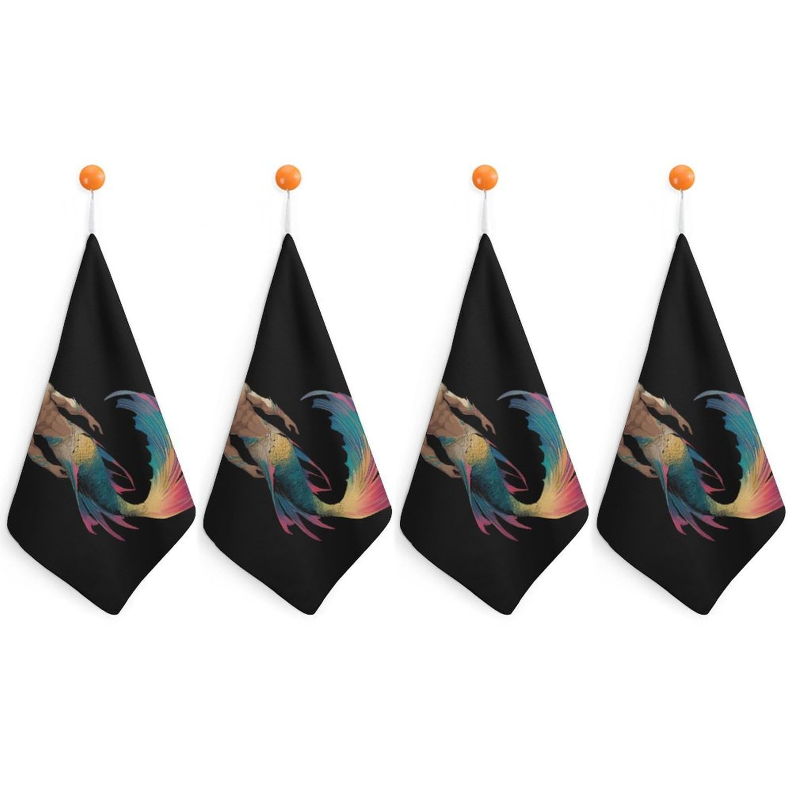 TXFBTRFSA Merman Gay Proud Hand Towels with Hanging Loop Kitchen Towel Handkerchiefs Cleaning Cloths
