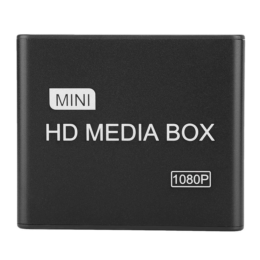 Socobeta Mini Lecteur Vidéo Réseau 1080P Lecteur Multimédia Numérique Full HD pour Le Bureau et Le Divertissement à Domicile(Prise UE)