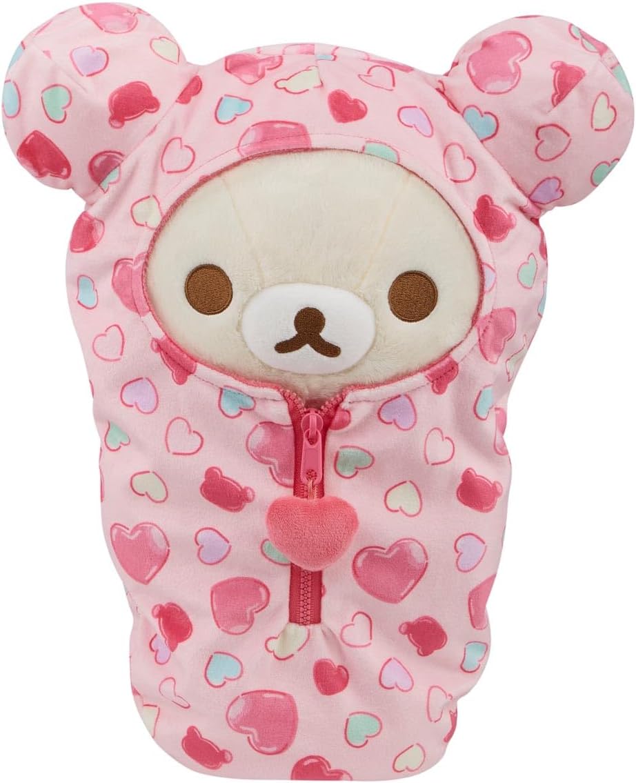 San-X Original Rilakkuma Hearts Sleeping Bag Plush - 22" Kiiroitori