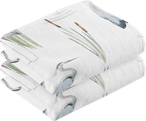 Miniatura 2 de susiyo Reeds and Herons - Juego de 2 toallas de mano de algodón de 16 x 28 pulgadas