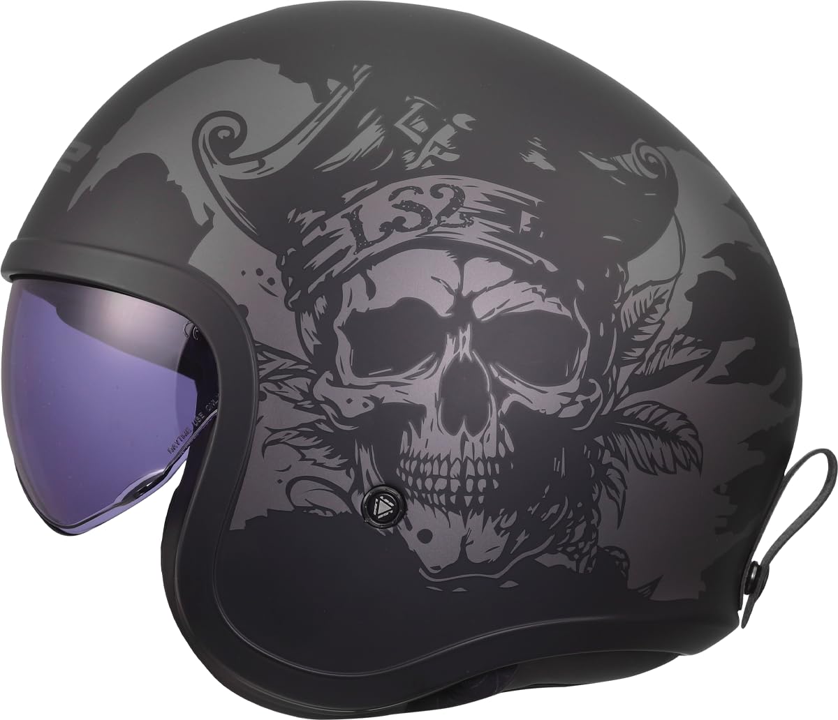 LS2, Casque Moto Jet SPITFIRE II WILLY Black Grey, XS | Usage moto