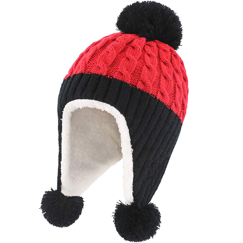 Gorro Gorro Térmico De Invierno con Orejeras Gorro De Punto para Niños Y Niñas Gorro para Niños Pequeños con Pompón, 3-6 Años Household faucets