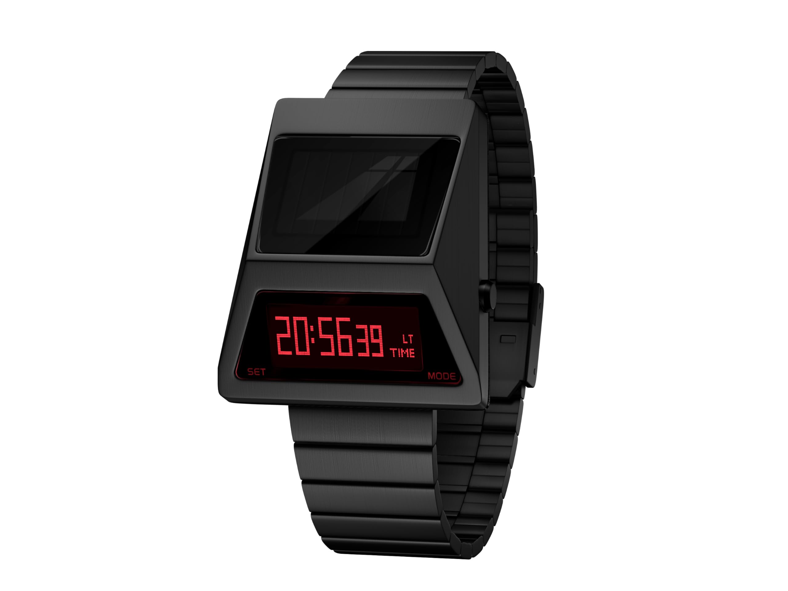 BENLYDESIGNStainless Steel Solar Unique Metal Watches, OLED Display Men's Digital Watches, Lift-to-Wake Screen