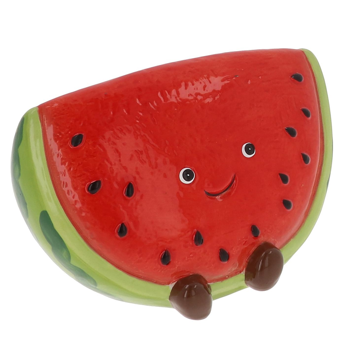 Shudehill Giftware Red, Green, Black Fruity Fun Watermelon Money Box, Ceramic Savings Ornament With Cute Design