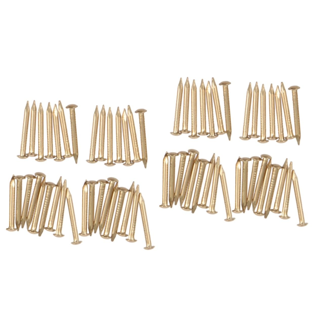 NAMOARLY 2sets 8mm Brass Round Head Nails for Upholstery Decorative Projects Vintage Furniture Nails Pins 200pcs*2