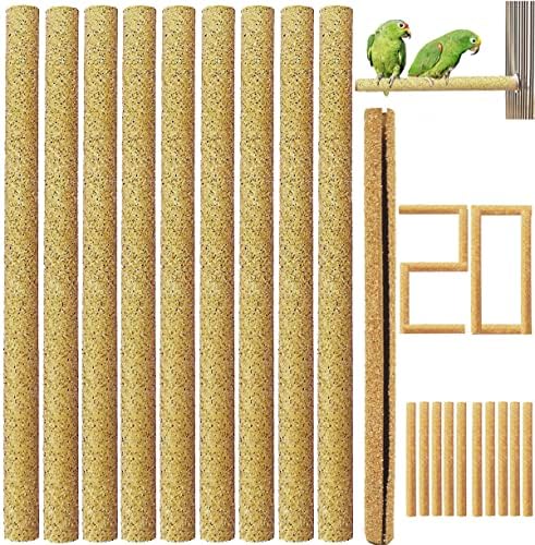 best bird perches for bourkes parakeets that your birds will love 4 20Pcs Sand Perch Covers for Bird - Bird Perchs Covers 7.5" Long x 3/8" Diameter Bird perches for Parakeets, Lovebirds, Parrotlets, Canaries and Other Small Birds (Yellow, 20pcs 7.5" x 0.43")