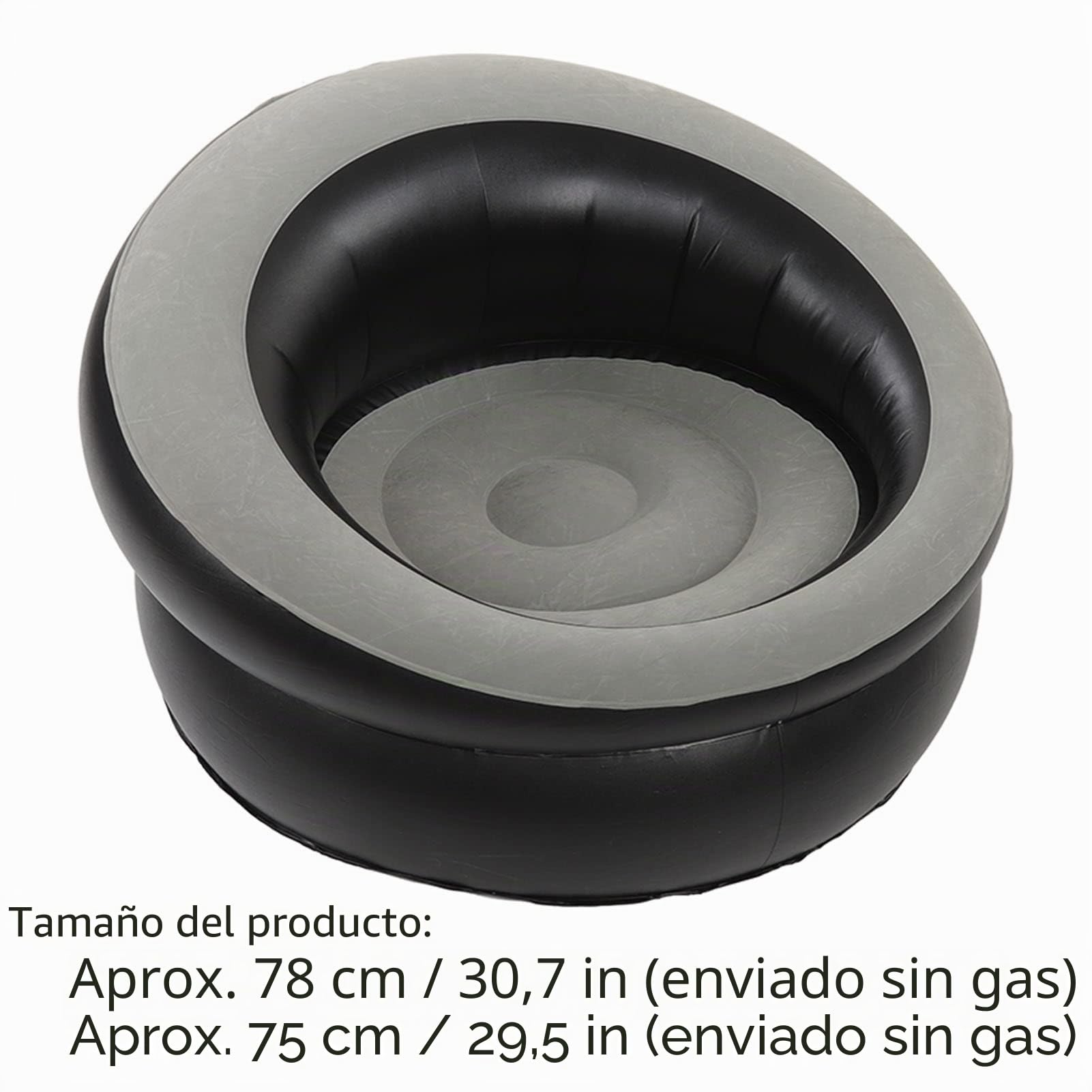 Luqeeg Sofá Inflable, sofá de Aire Flocado, Sofás Inflables, Sillón Inflable para Sala de Estar, Dormitorio, Sala de Lectura, Oficina, Balcón, Camping, Viajes (Gris)