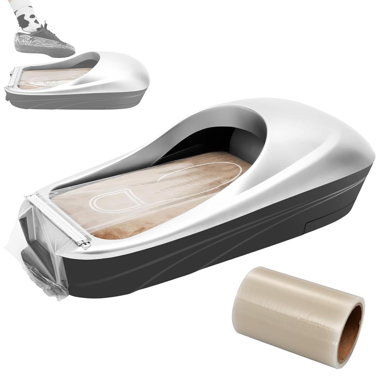 MRKU Dispensador automático de cubrezapatos con película de PE, Protector de Suelo Manos Libres para el hogar, la Oficina y la clínica.