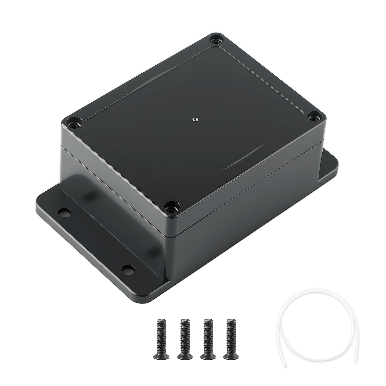 Black Plastic Power Supply Waterproof Box, Indoor And Outdoor Security Monitoring Electronic Connection Box, Switch Button Box, Wiring Distribution Box(with fixed ears, 65x58x35mm)