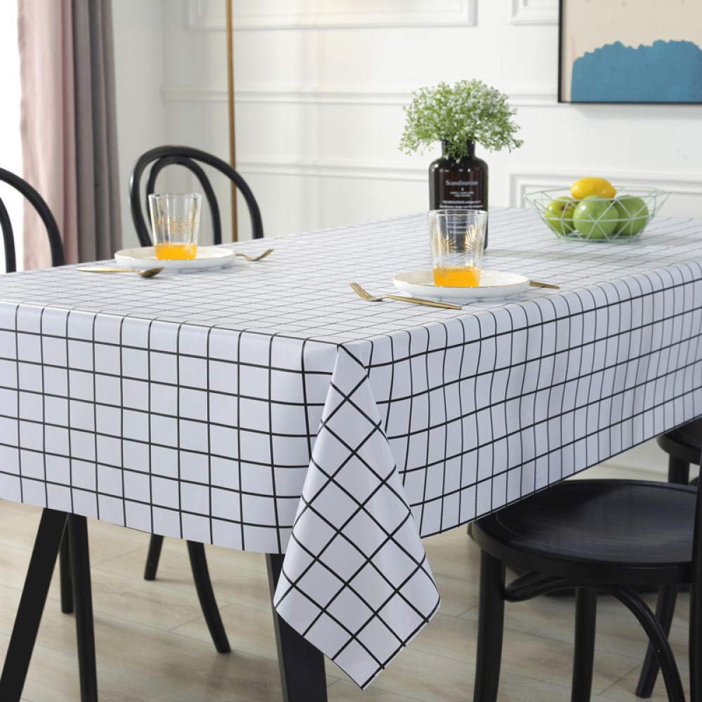 Manteles Mesa Antimanchas Impermeable Anti Escaldaduras para de Hogar Picnic del Hotel Tienda de Café White 100 × 100cm