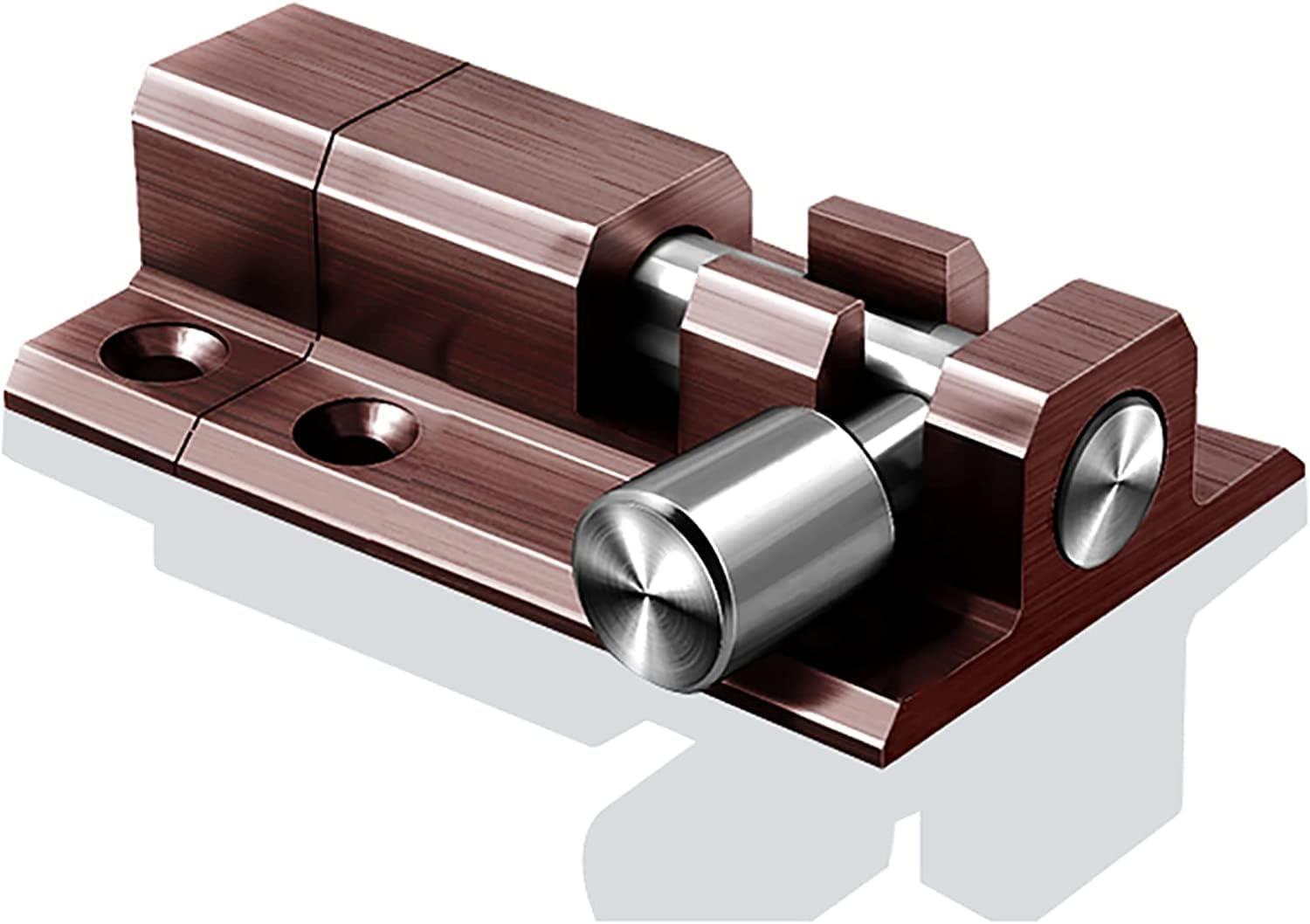 Sliding Door Lock,2 Pack Slide Latch,Upgraded Aluminum Alloy,Heavy Duty Solid Thicken,Brushed Finish with 6 Screws(Red Bronze,6.8cm)